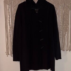 Lane Bryant Black Hooded Toggle Sweater Cardigan 22/24